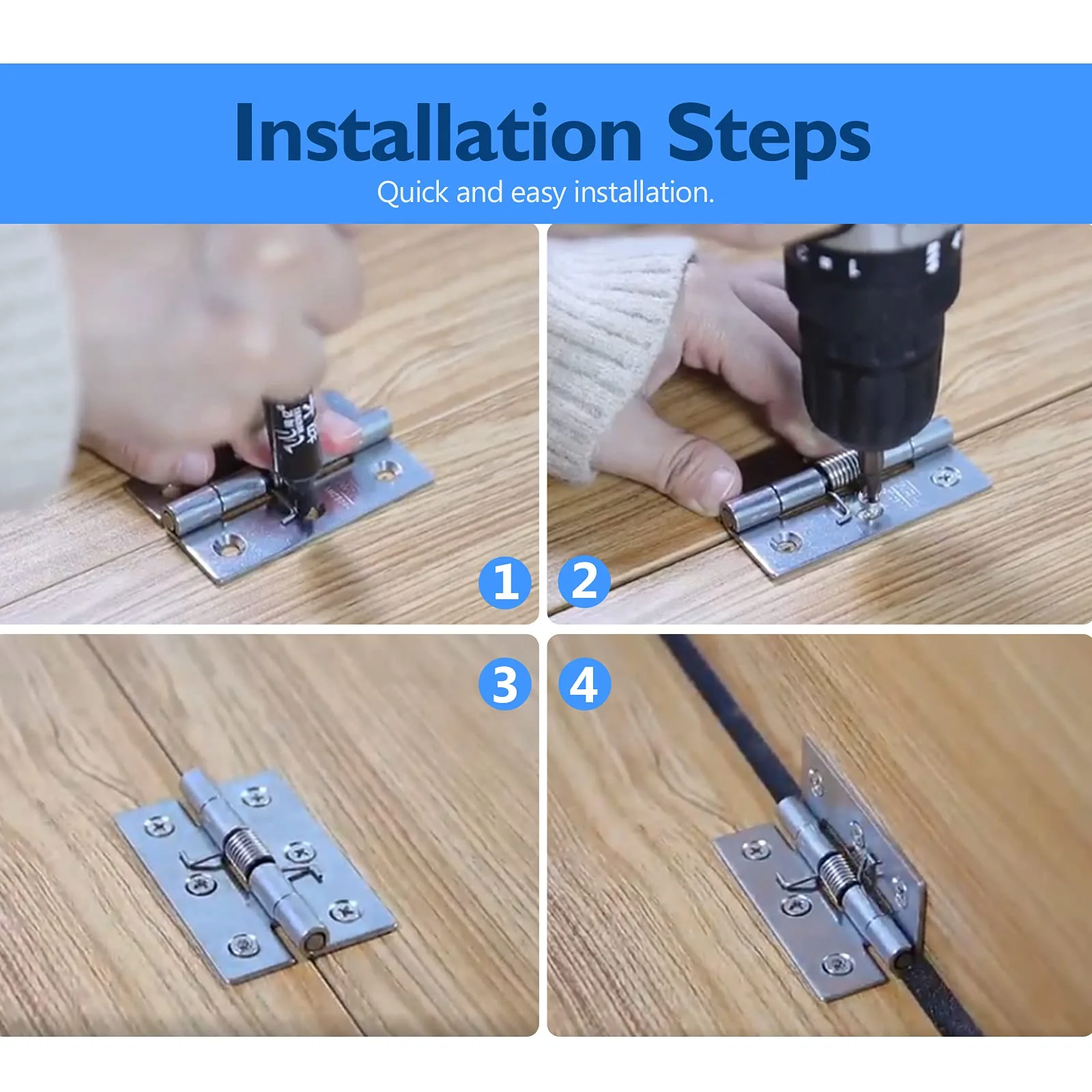 2.5inch/3inch/3.5inch/4inch Self Closing Spring Hinge 304 Stainless Steel Spring Loaded Hinge Door Hinge Hardware Accessories
