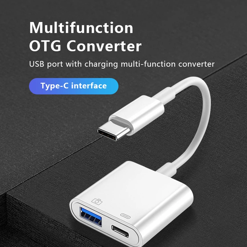 Uthai c12 tipo-c otg telefone móvel tablet otg adaptador cabo usb alta corrente 500 ma câmera de teclado de mouse externo u disco