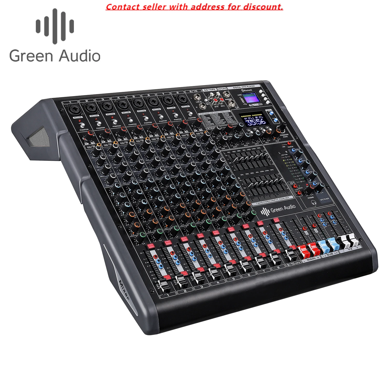 

GAX-TF10 Professional Audio Mixer With Bt Reverb Effect Device Dj Mixing Console Audio Sound System For Bar Party