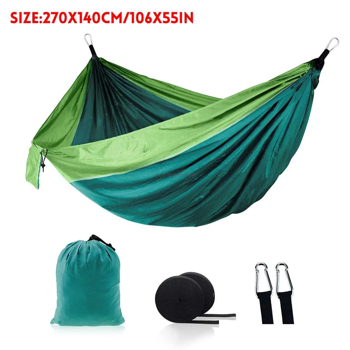 Single Double Adult Hammock Hammocks Sleeping Bed Camping 2 Person Bed Tent Hiking Travel Outdoor Stand With 2 Straps 2Carabiner