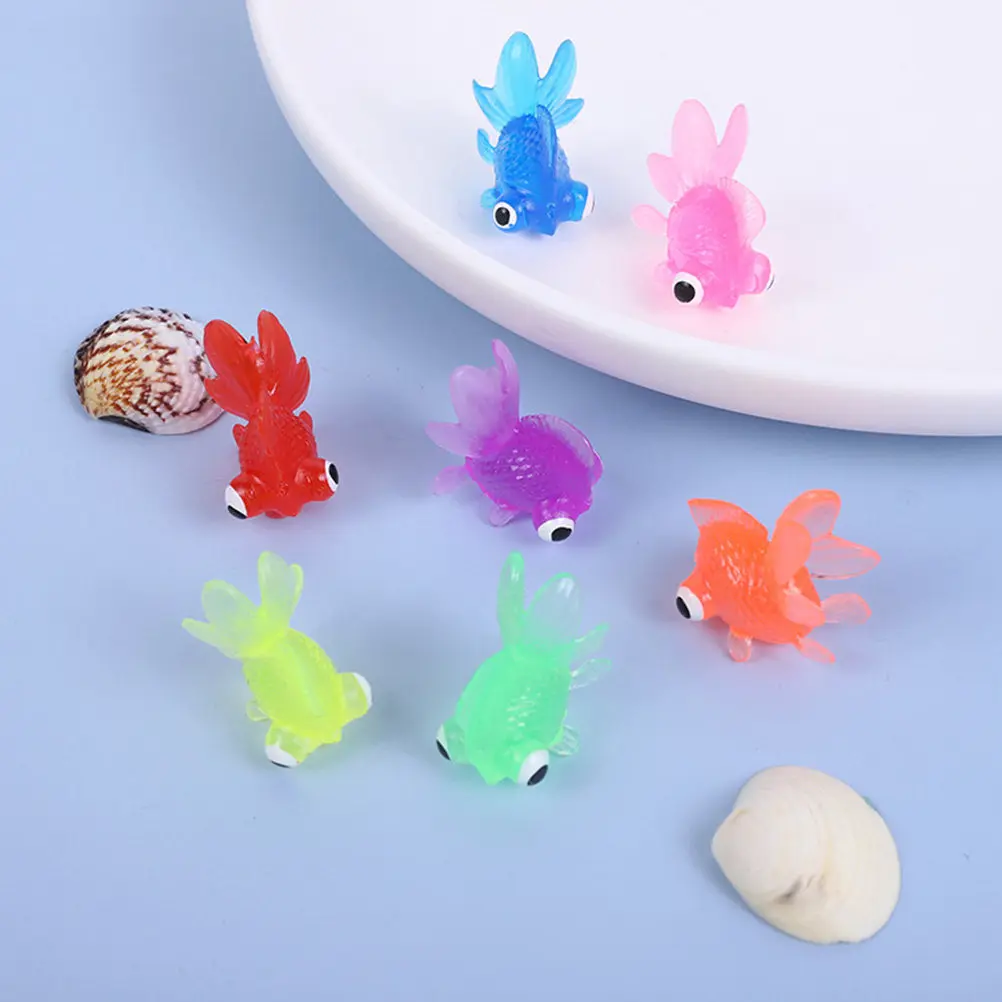 20Pcs Simulation Goldfish Lifelike Aquarium Decoration Floating Fish Tank Adornment Baby Bathing Plaything Kids Funny Figure