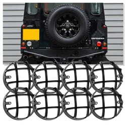 2X/8X 73MM LED Guard Grille For Land Rover Defender 90 110 127 130 1983-1990 1990-2016 Front & Rear Light Guard Kit