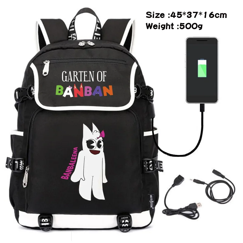 Banban-mochila de jardín con estampado de dibujos animados para niños, bolso escolar versátil a la moda, bolsa de viaje con carga USB