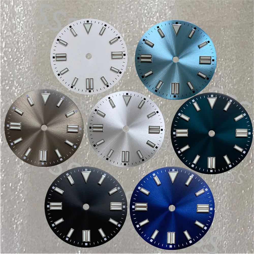 Watch dial Suitable NH35/8215/2836 movements 12 Triangles nail green luminous literal Sun pattern dial Modifying accessories