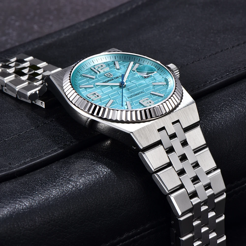 PAGANI تصميم الأعمال 40 مللي متر ساعة ميكانيكية للرجال العلامة التجارية الأعلى الياقوت الزجاج ساعة أوتوماتيكية 100 متر مقاوم للماء ساعة مضيئة + صندوق هدية