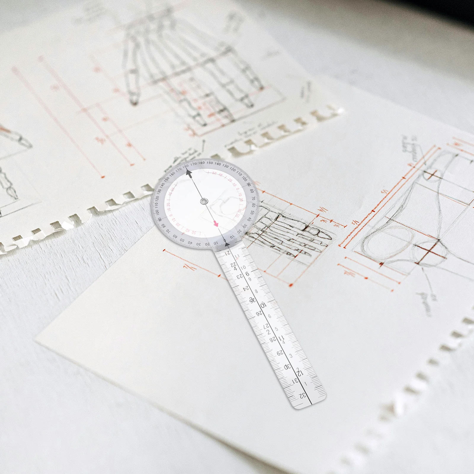 3Pcs Angle Protractor Set Medical Grade Measuring Goniometer for Finger Toe Movement Transparent Precision Ruler Portable