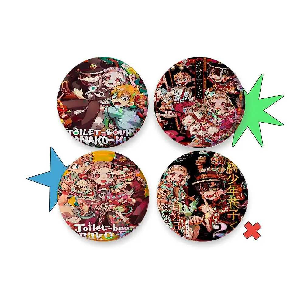 T-Toilet Bound Hanako Kun For Badge Custom Laser Hologram Enamel Pin Badge Metal Lapel Brooch For Clothes Bag Accessory Gift