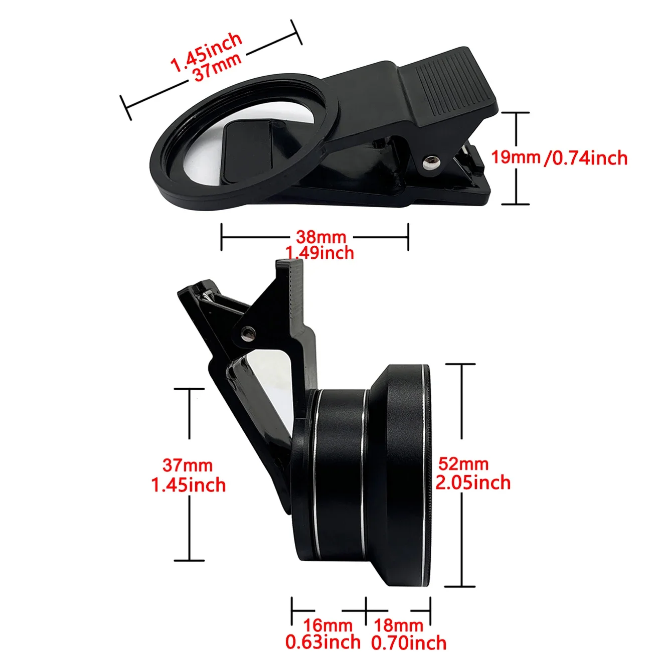 Mobile Phone Lens 0.6X Wide Angle Len & 15X Macro HD Camera Lens 2 Functions Universal For IPhone Android Phone Huawei