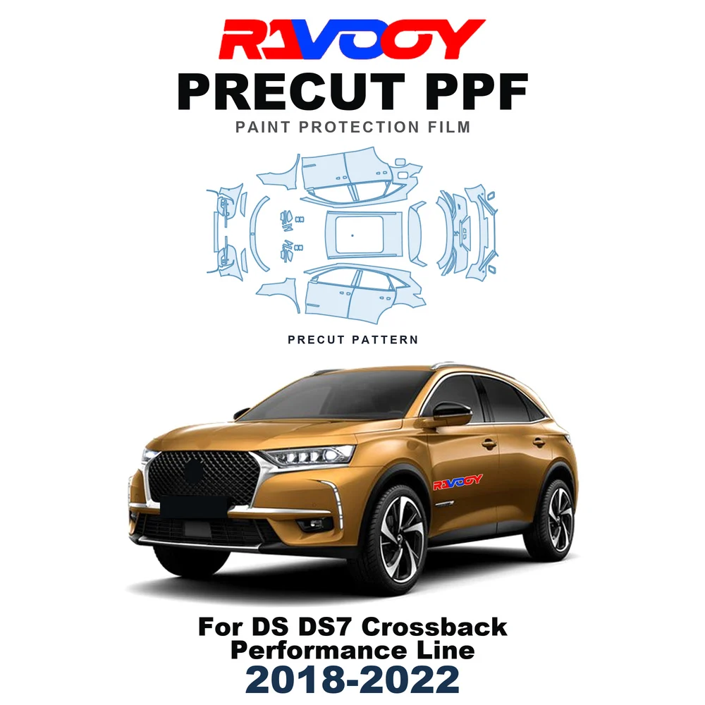 Precut PPF For DS DS7 Crossback Performance Line 2018-2022 8.5mil TPU Paint Protection Film Bumper Headlight Self-Healing Roof
