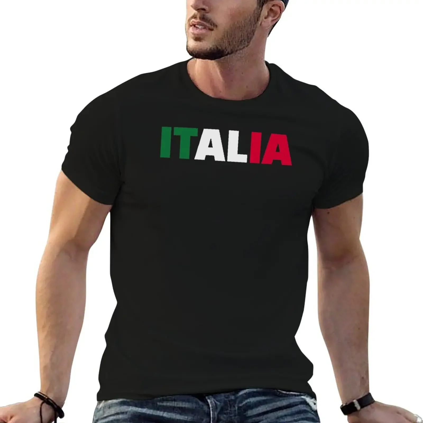 

Italia flag T-Shirt man t shirt Short sleeve tee korean fashion t shirts men