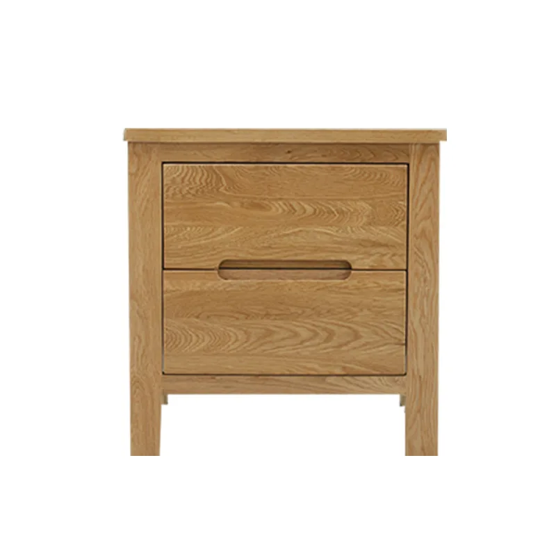 

Nordic all solid wood bedside table double white oak eco-friendly logs, modern simple bedroom