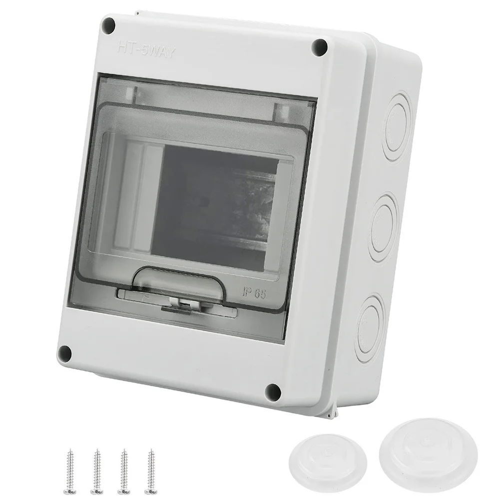 

Accessories Fuse Box Grey Surface-Mounted 1 Row For 5 Modules 110x150x90 Mm Distribution Box Dustproof Brand New