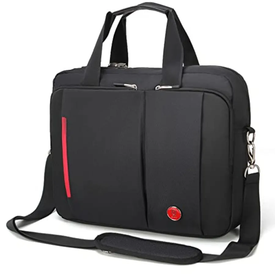 

15.6 inch Laptop Briefcase with Combination Lock, Anti Theft Notary Bag Locking Laptop Bag Water-Repellent Shoulder Messenger B