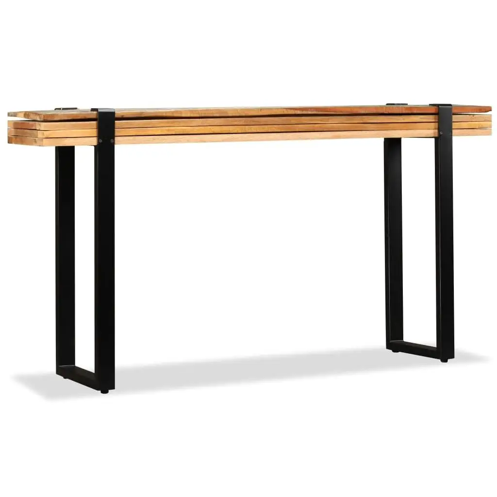 Mesa de console de madeira recuperada maciça ajustável - Decoração rústica para casa e design versátil