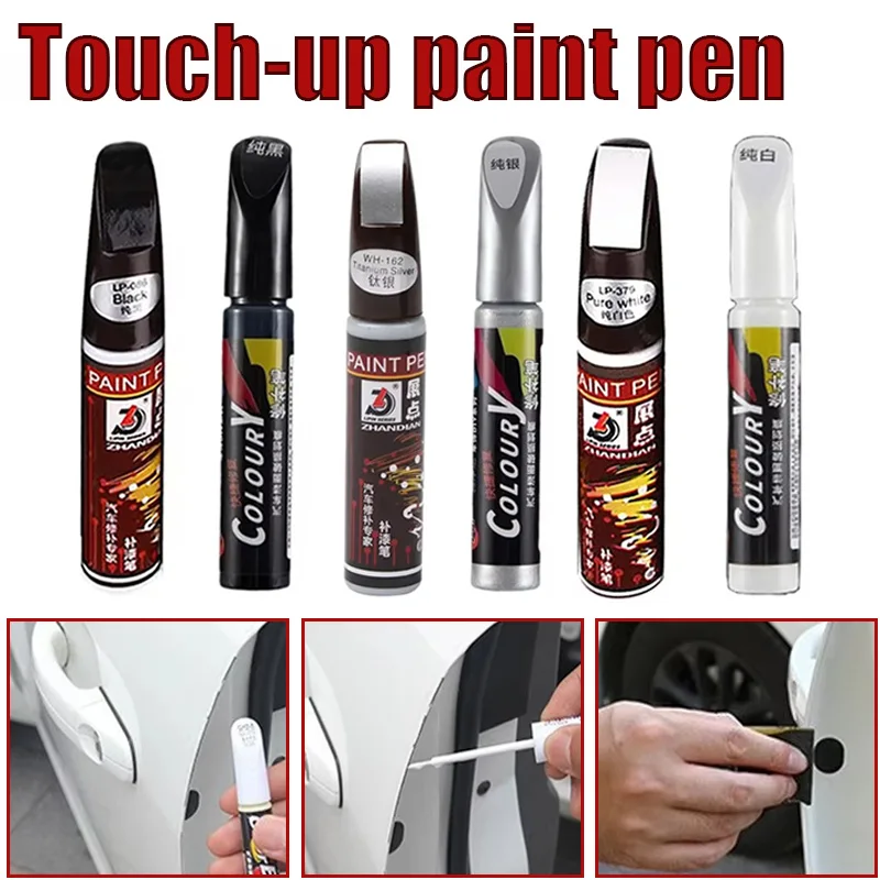 MOBIDEA (Blanco/Plateado/Negro) Lápiz Reparador de Arañazos para Coche, Herramienta de Reparación de Pintura, Pintura de Retoque Automotriz Multicolor