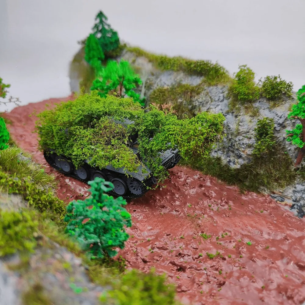 Handgerissene Moosranken, Sträucher, Materialien für Sandtische, Miniatur-Simulationsblattplattformen, Rasen, Sträucher, geeignet für Modellbau-Enthusiasten – Detail 4