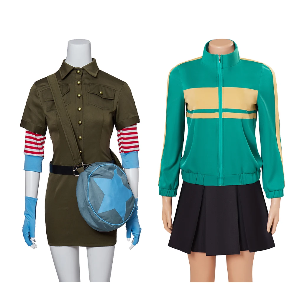 رامونا الزهور تأثيري سكوت الحاج كيم باين تأثيري حلي الأخضر فستان بتصميم بدلة موحدة مجموعة كاملة ملابس حفلات الهالوين كرنفال