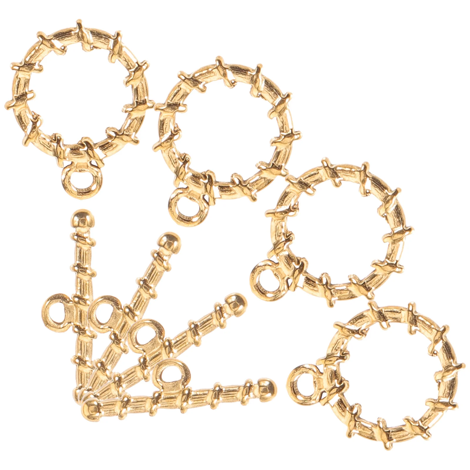 

4 set Necklace Clasps Stainless Steel Jewelry Buckles for Bracelets Toggle Connecting Supplies Fade Resistant Durable