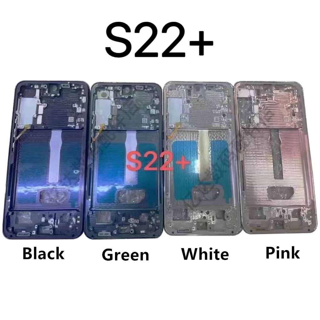 

For Samsung Galaxy S22 Plus S906 Middle Frame Housing Board LCD Faceplate Bezel Replace Repair Spare Parts + Side Buttons US EU