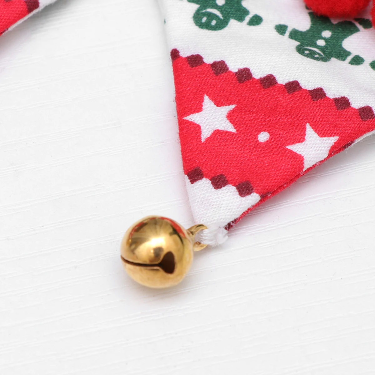 

Cute Christmas Jingle Bell Neck Wear Pet Scarf Dachshund Clothes Triangle Neck Scarf Holiday Photo Prop Lightweight Soft