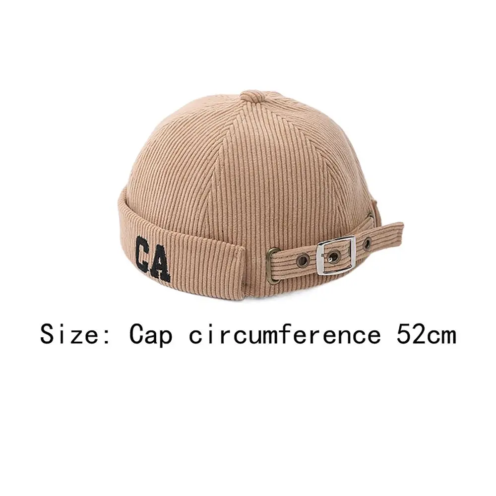 Japanese Style Baby Corduroy Docker Cap Wear All Seasons Brimless Brimless Hip Hop Hats Size Adjustable Landlord Hat