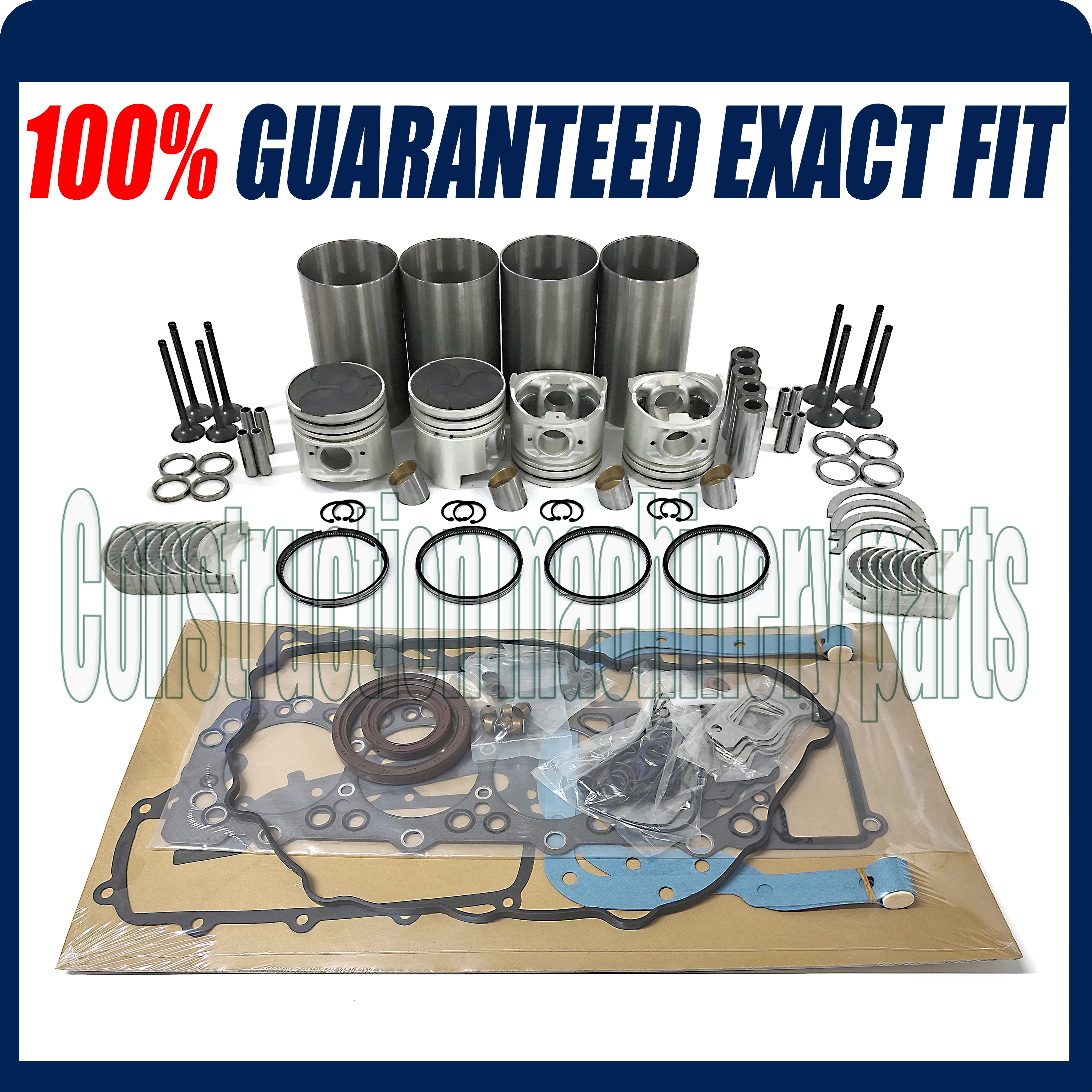 New 4M40 4M40T Overhaul Rebuild Kit With Bearings Piston Rings Full Gasket Set Engine Valve Liner Kit  For Mitsubishi engine