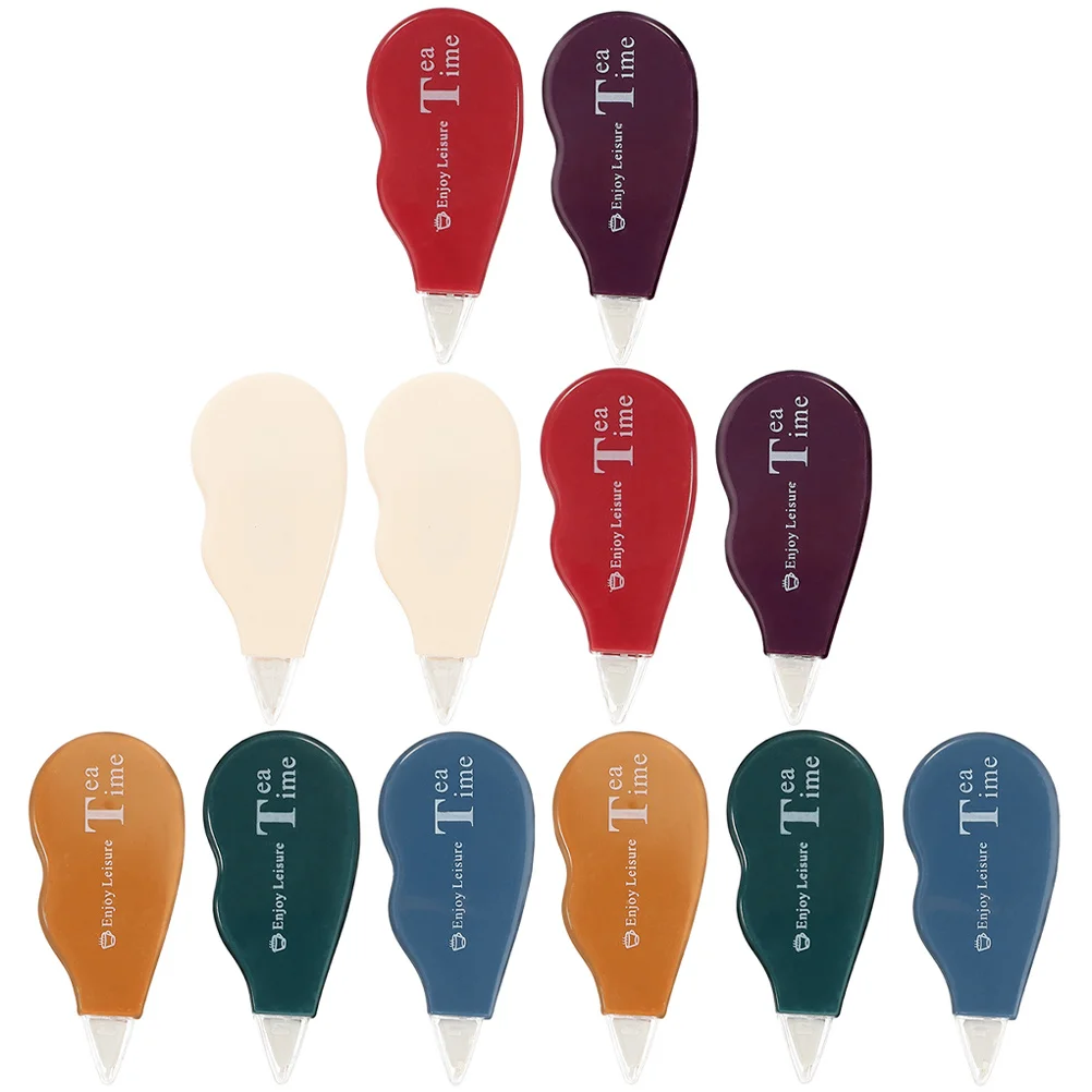 

12Pcs Correction Tape Set Double-Headed School Supplies Portable Compact Cover Ballpoint Gel Marker Ink Student Gift