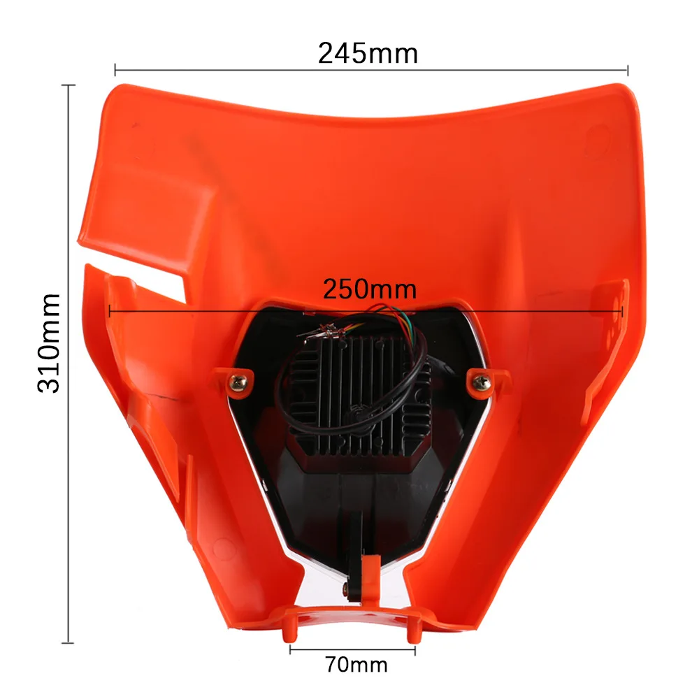 Motorcycle12V LED Headlight Fairing E8 Emark  Headlamp for KTM SX SX-F EXC XC-W XC-F WR DRZ KX YZ KLX F Dirt Bike Mask