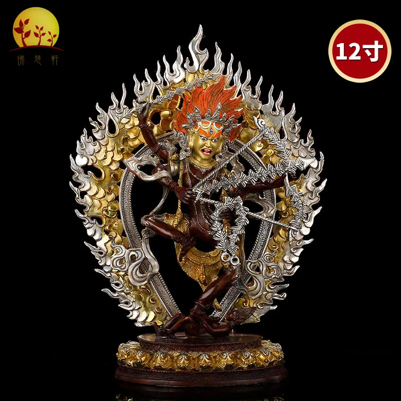 As the Ming  mother  statue antique gilt silver pure copper tantric home worship 12 inch Buddha hall red Tara Buddha