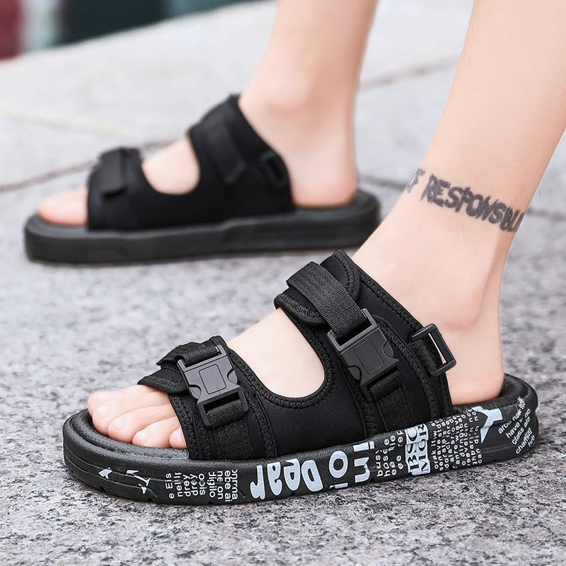 

FZNYL Mens Sandals Summer Fashion Casual Shoes Slippers Unisex Buckle Straps Breathable Non-slip Outdoor Sandal Size 45