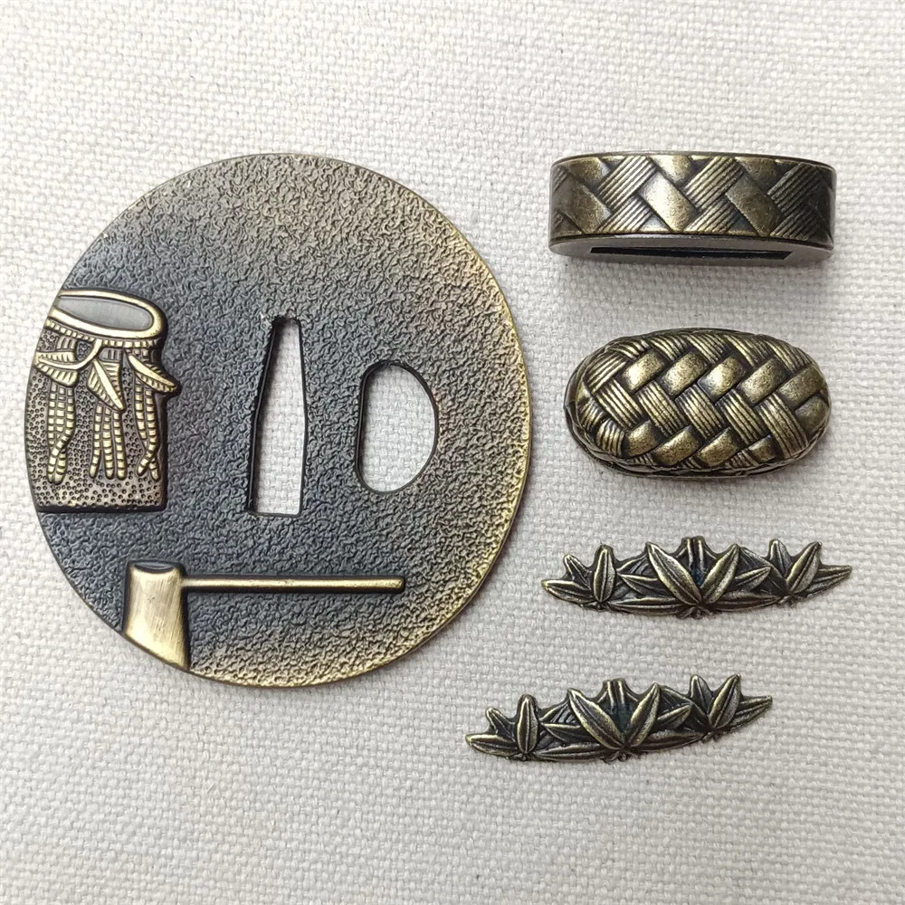Japanese Katana Sword Fittings Alloy Tsuba And Fuchi Menuki Seppa Habaki Wakizashi Tanto Accessories