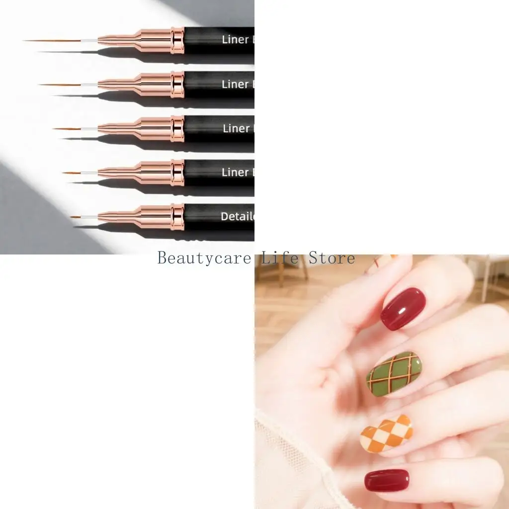 

652C Набор из 5 инструментов для дизайна ногтей Художественные ручки для рисования ногтей, предназначенные для плавного и