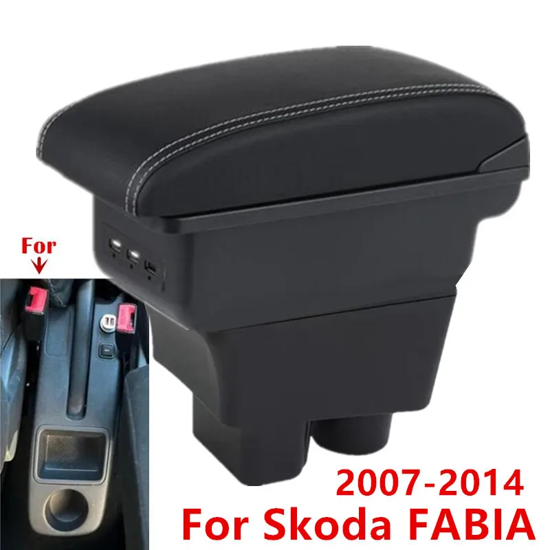 

For Skoda FABIA Armrest box For Skoda Fabia II 2 Car Armrest Storage Box 2007-2014 Interior Dedicated Retrofit Car Accessories
