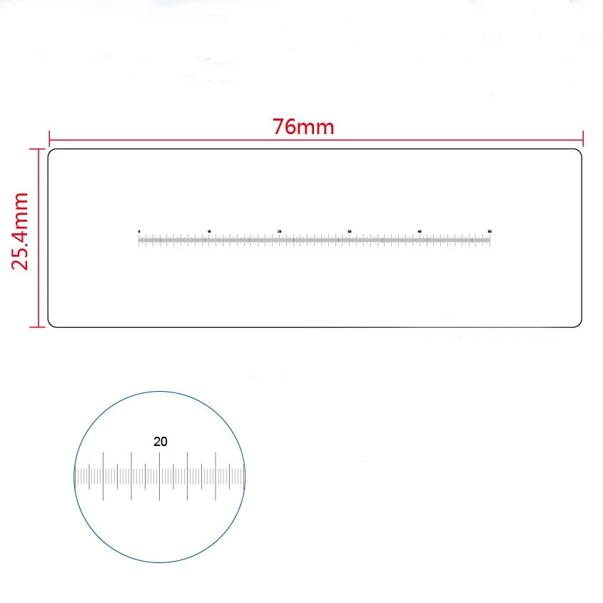 Règle souple de mesure du diamètre des particules, outil de mesure de la largeur de la ligne de glissière de calibrage du micromètre de Microscope