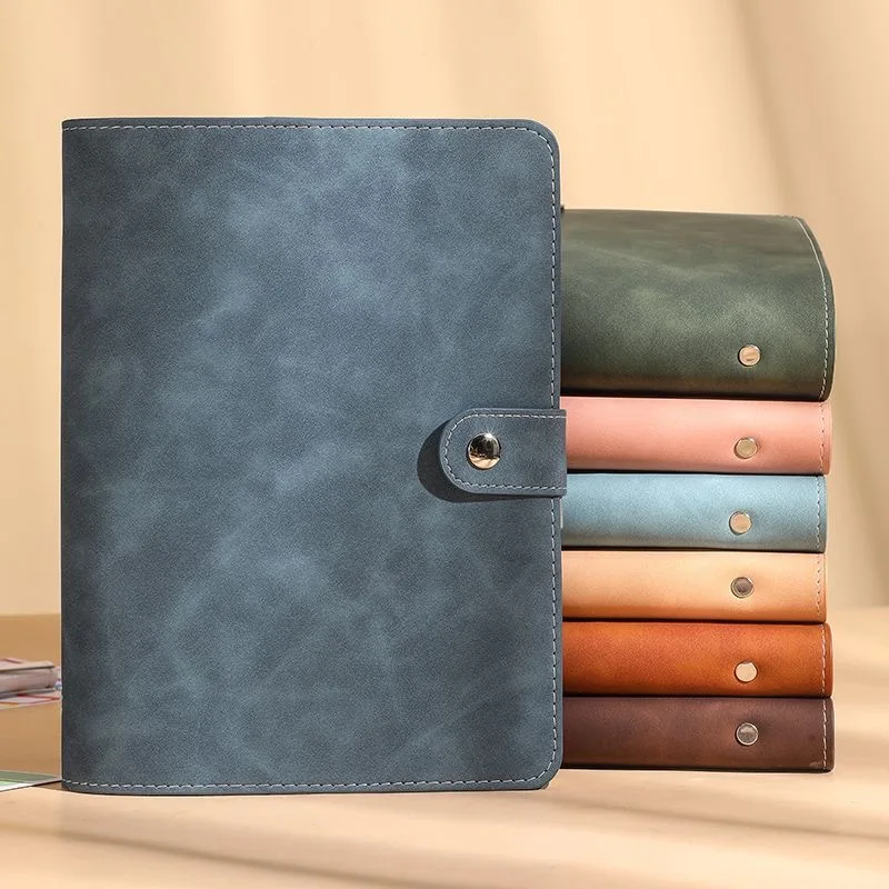 A5 A6 A7 PU Leather Notebook Binder, Refillable 6 Round Ring Binder Cover for A5 Filler Paper, Notebook Personal Planner Binder