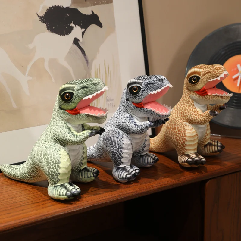 Adorable Tyrannosaurus Rex Plush Collection Green Gray Tan Color Variants With Bow Ties And Scaly Room Sofa Sweet Delightful