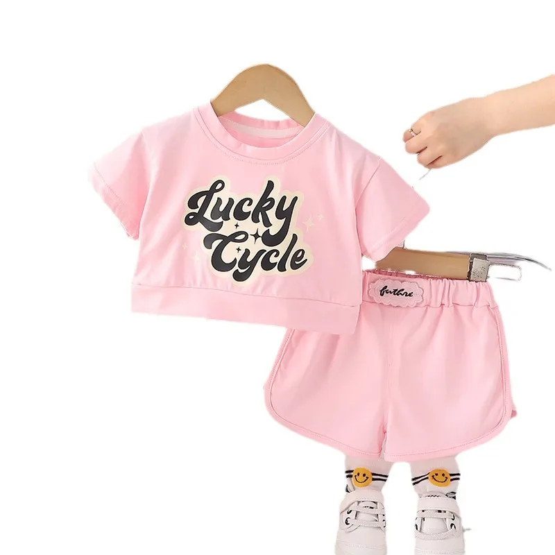 Girls' summer dress new Korean short sleeve set in children's fashion set summer baby girls set image 5