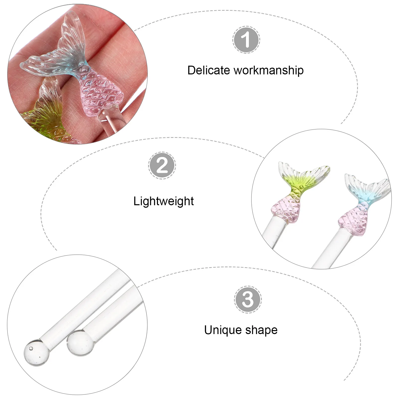 

2 Pcs Coffee Stirring Stick Beverage Sticks Stirrers Reusable Rod Mixer Wedding Drink Cute Stickstir