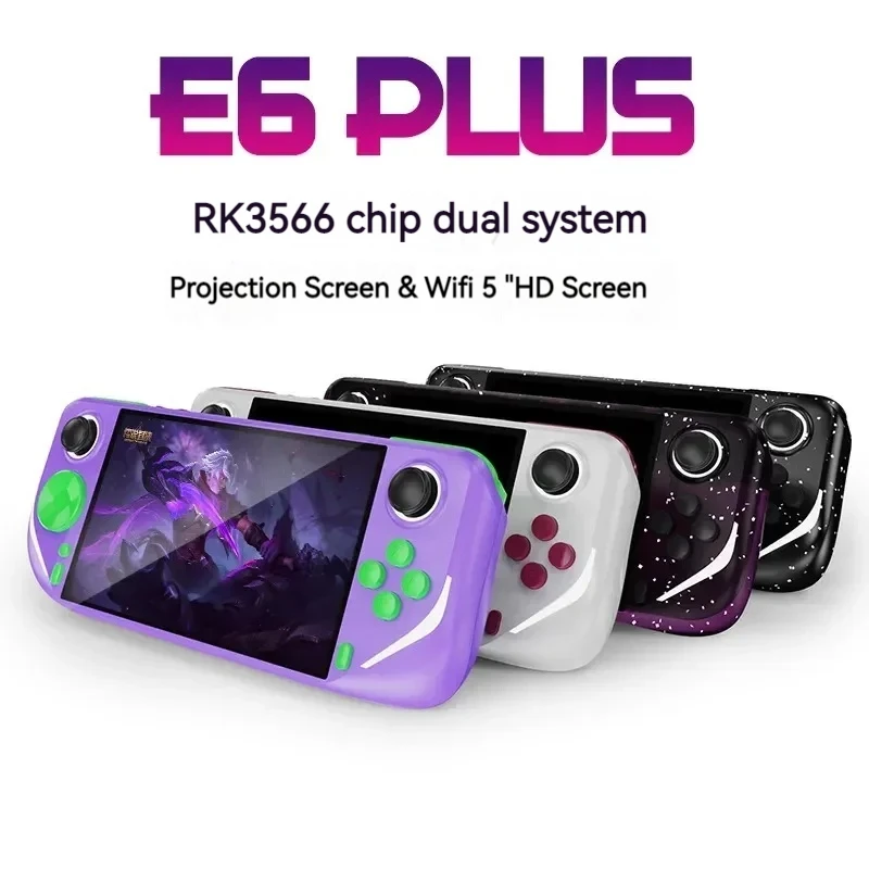 

E6 Plus Open-Source Handheld Rk3566 Dual System Game Support Projection 5.0-Inch Touch High-Definition Large Screen Boy Toy Gift