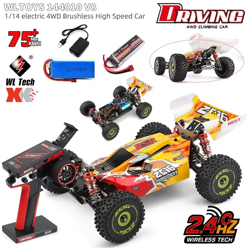 

1/14 WLtoys 144010 144001 016 4WD RC Car 2.4G 35/60/75KM/H High Speed Racing Car Off-Road Drift Remote Control Vehicle Toys Gift