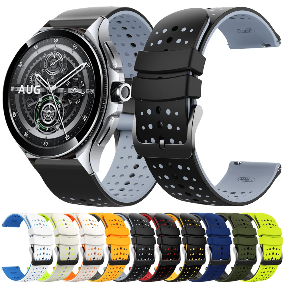 Xiaomi Watch 2 Pro、Mi Watch S4、S3、S2、S1、Active/Pro対応 交換用シリコンストラップ 22mm Xiaomi Watch カラー2用ブレスレット