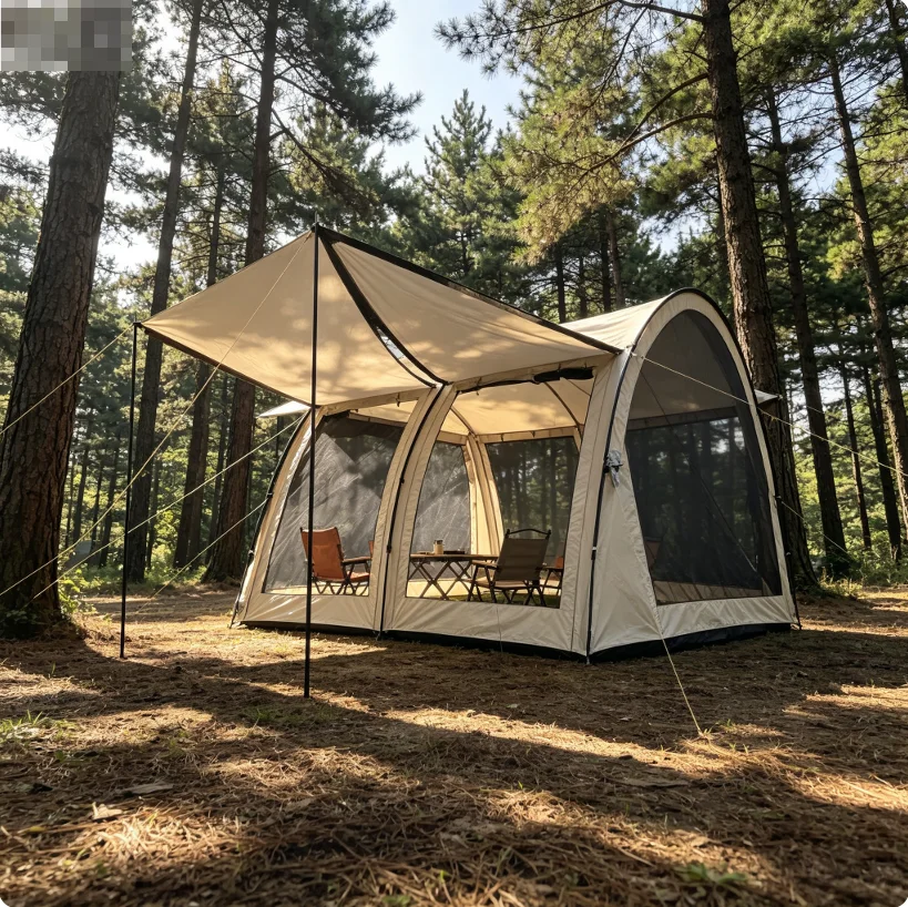 New Model Bug Tunnel Tent with Iron Frame Large Outdoor Space Rain And Sun Protection for Camping And Dining