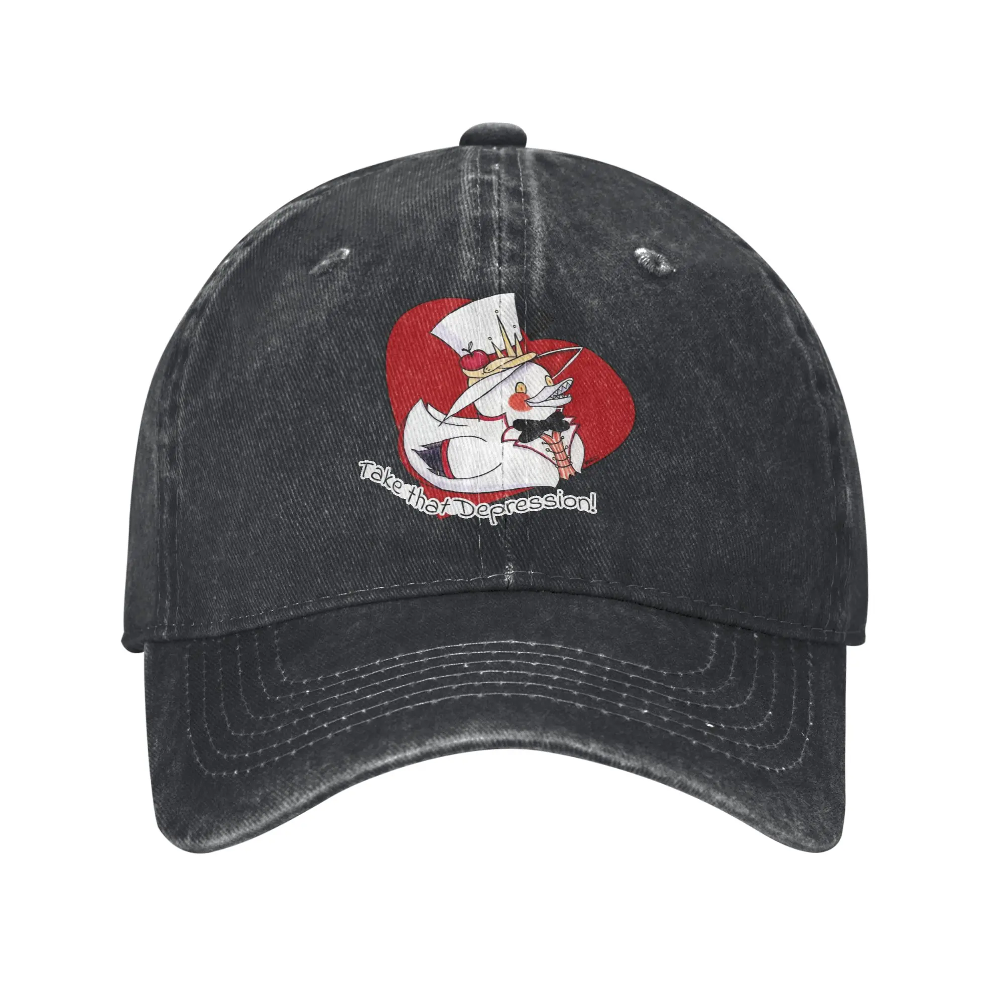 Hazbined Hoteled Lucifer Rubber Duck Baseball Cap Vintage Distressed Washed  Snapback Cap Unisex Outdoor Fit Hats Cap