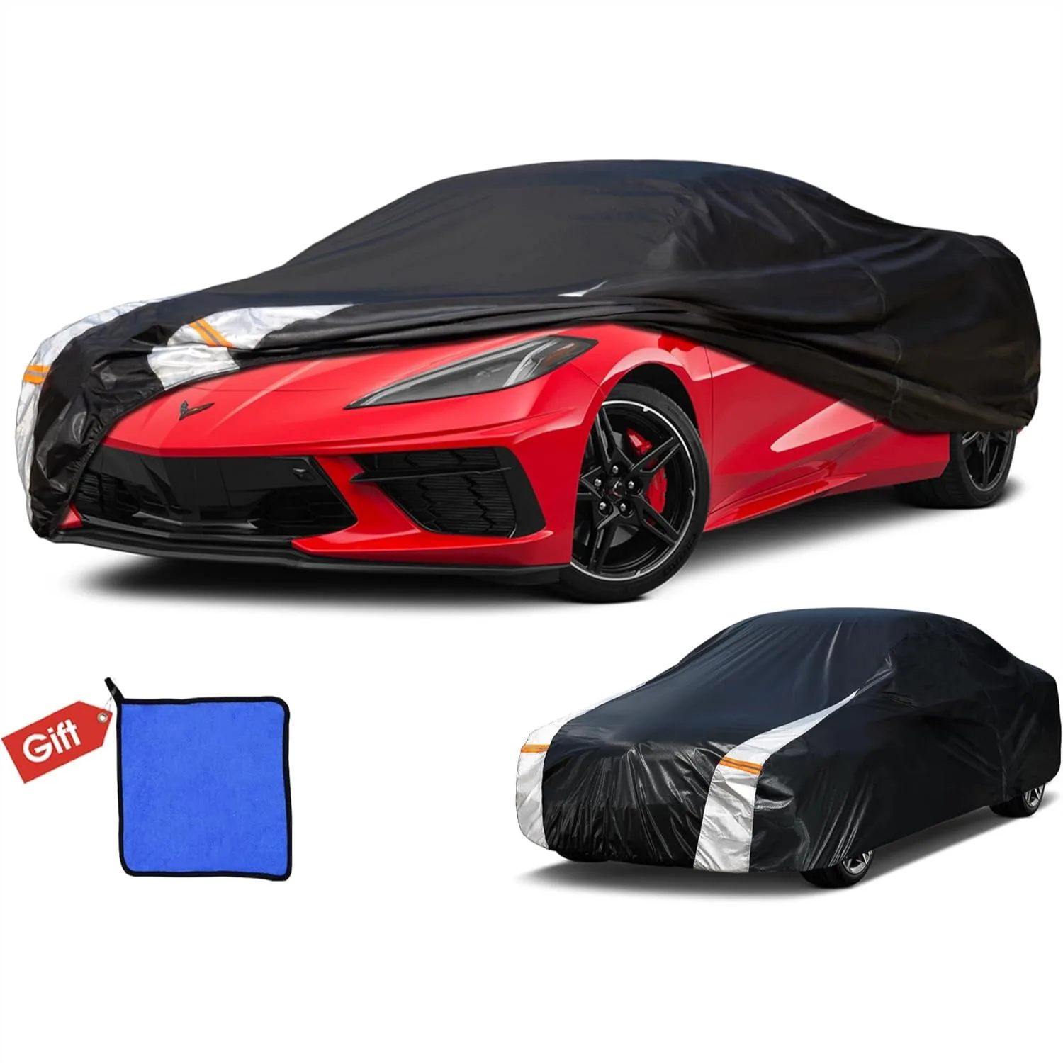 

Custom Fit Car Cover for Corvette C4 C5 C6 C7 1980-2026, 10 Layer Waterproof All Weather with Towel