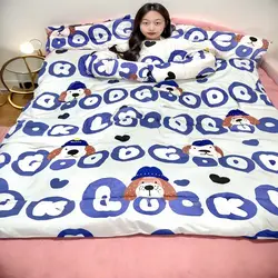 Autumn and winter lazy children with sleeves removable sleeve anti-kick warm adult sleeping bag in student dormitory