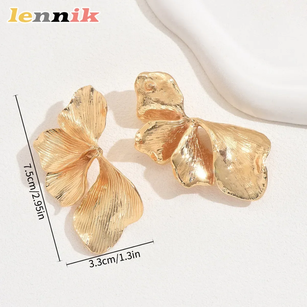 LENNIK Pendientes de pétalos de flores para mujer, diseño de pétalos 3D, aptos para uso diario, gran regalo para amigos, versátiles para uso diario/pasar