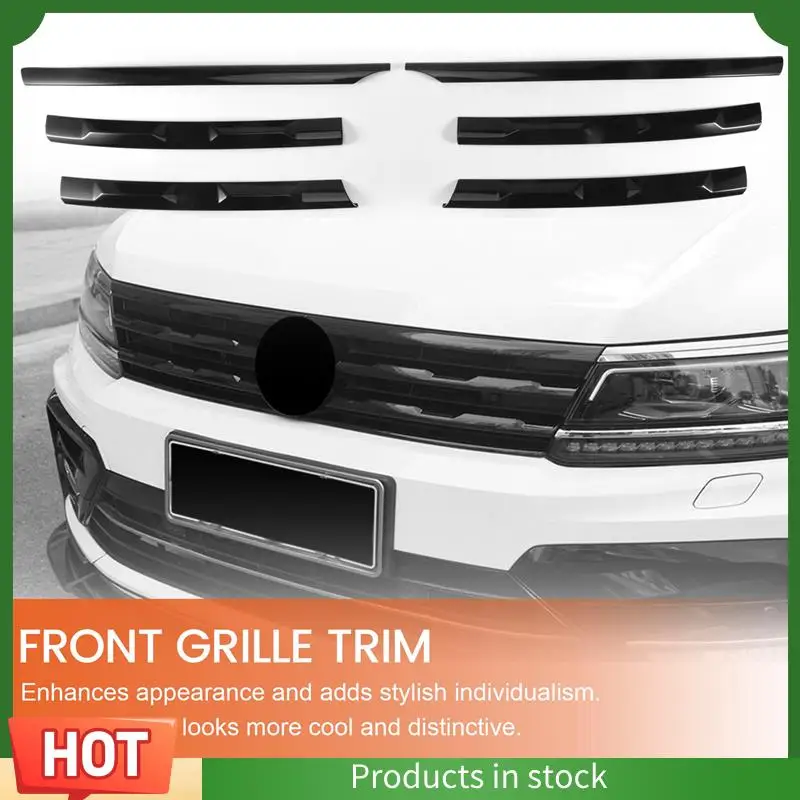 

AU63-LHD For Tiguan L 2017-2021 Front Bumper Mesh Center Grille Grill Moulding Strips Cover Trim