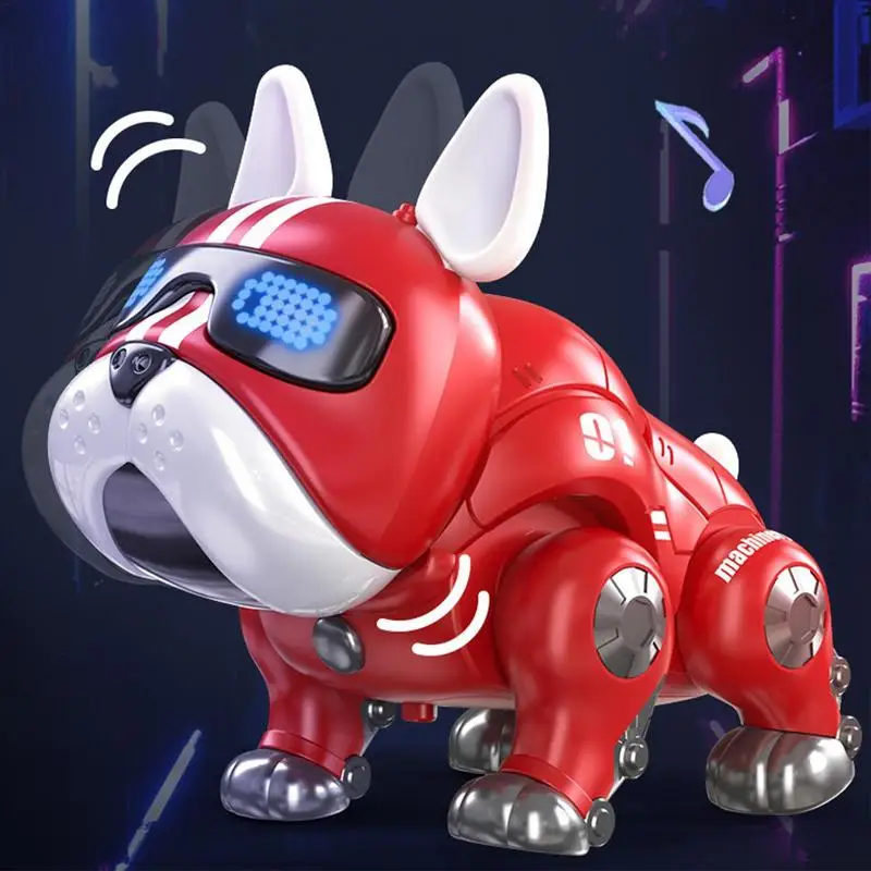 Dance Music Bulldog Robot Intelligent Interactive Dog With Light Toys For Children Kids Early Education Baby Toy Boys Girl