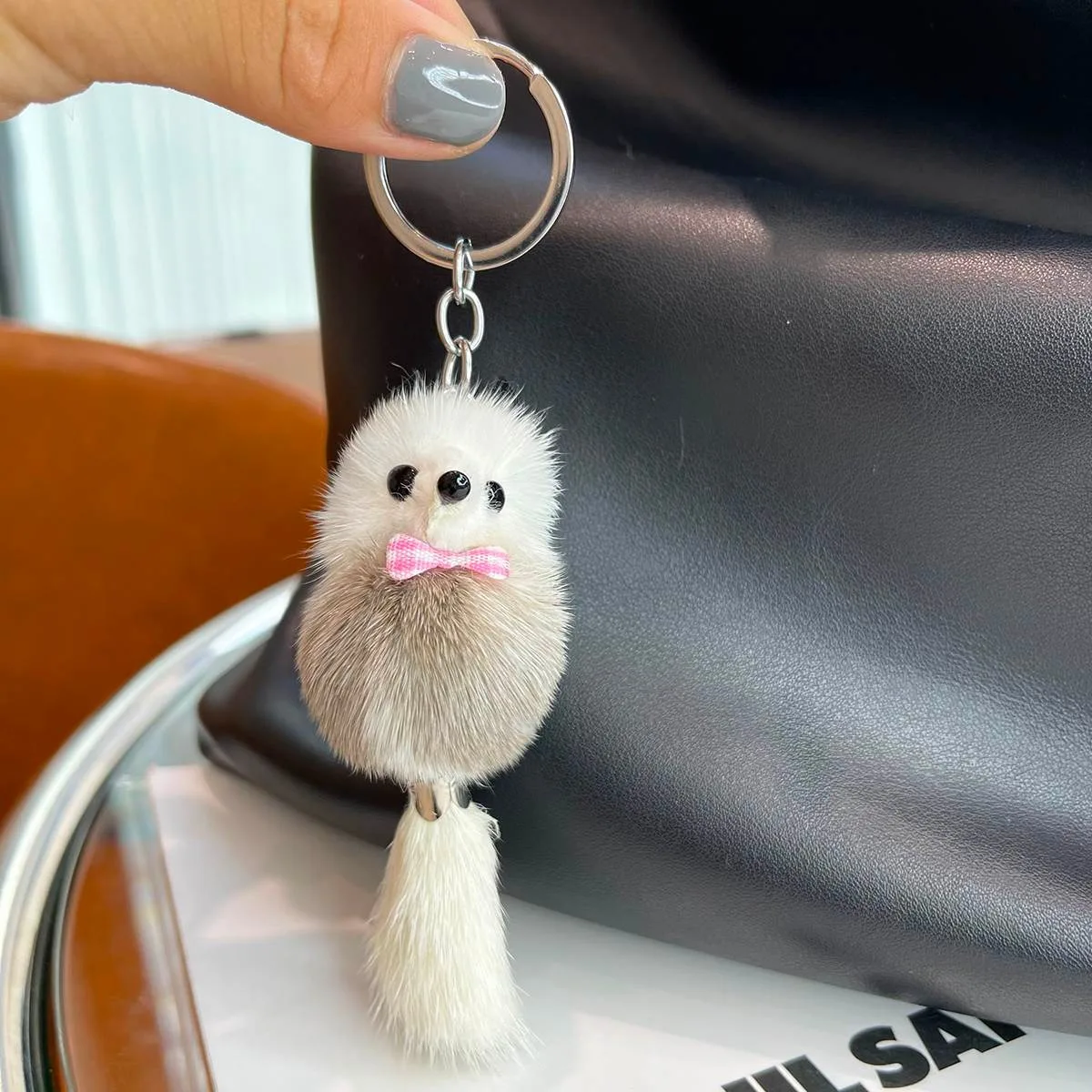 Girls Fashion Gift Mink Fur Doll Plush Pendant Accessories Hanfmade Jewelry Little Fox Phone Keychain Bag Pendant