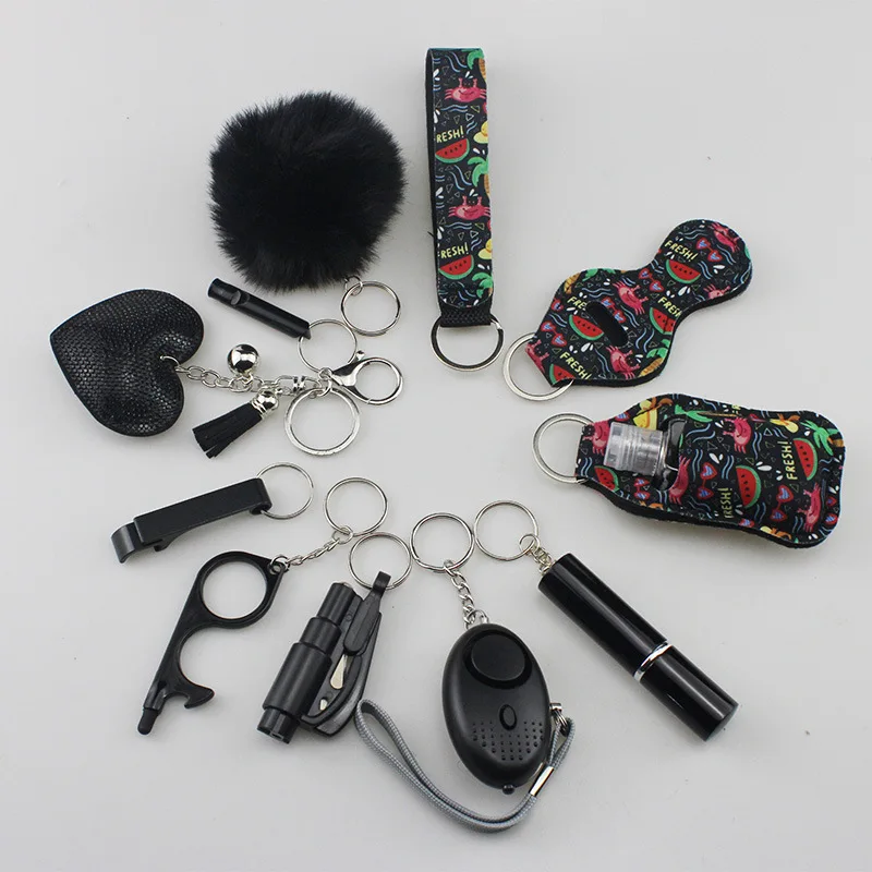 12pcs One Set  Defense Pessoal  Self Defense Stick Women Keychain  Defensa Personal Security Protection Accesorios